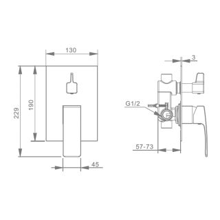 Смеситель для душа Raglo R01.272.09 графит